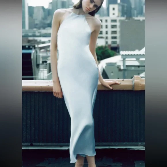 Zara SATIN DRESS WITH SPAGHETTI STRAPS - Picture 3 of 5